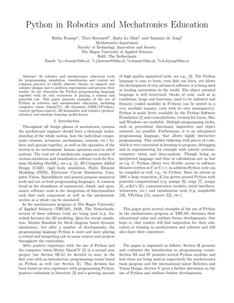 Robotics Tutorial Python 的图像结果