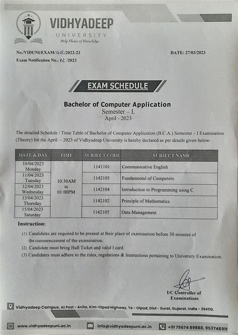 Schedule: Theory Examination Schedule for B.Pharm SEM-II Remedial ...