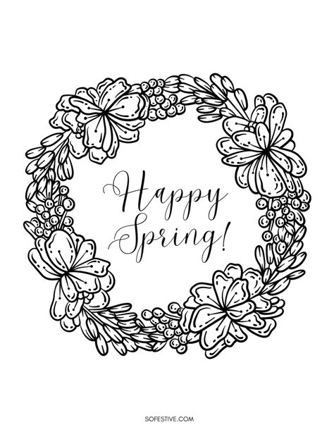 Happy Spring Pictures To Color