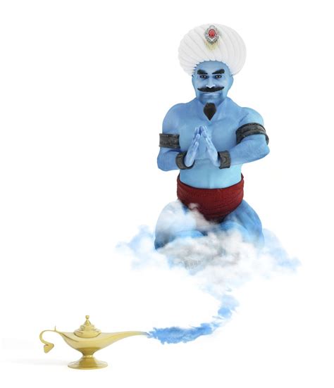 Genie and the magic lamp isolated on white | Premium Photo