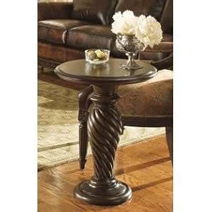 Furinno Sheesham Wood Bedside Round Table for Bedroom (Walnut Finish ...