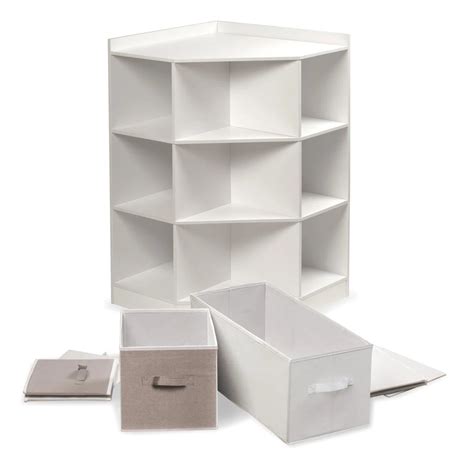 Kids Toy Storage Unit: Corner Cubby Storage with 9 Shelves and 4 Bins ...