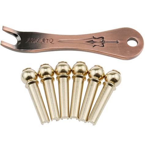 AYLIFU Guitar Bridge Pin 6-Piece Acoustic Brass Guitar Bridge Pin ...