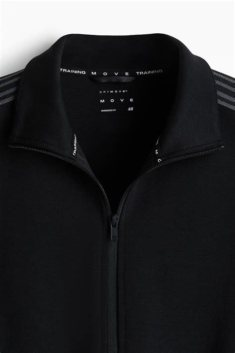 Men’s Black Regular Fit Track jacket with DryMove™ | H&M IN
