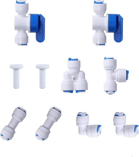 Amazon.com: PureSec 1/4 Water Line Fittings 1/4 Push to Connect ...