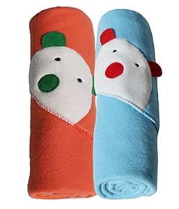 MY NEWBORN Baby AC Blanket -2 Pcs (Red and Blue) | Hooded Sleeping Boy ...