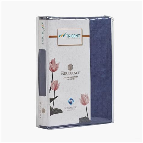 Buy TRIDENT Indulgence Printed Cotton 300TC 3Pcs Super King Bedsheet ...