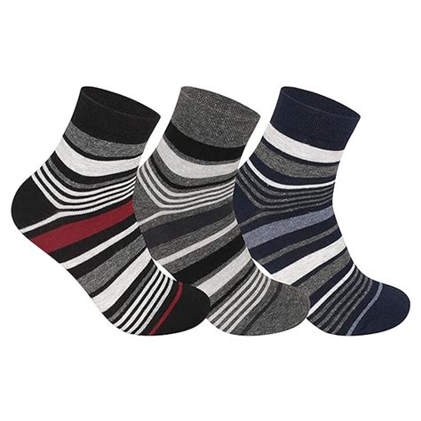 Supersox Men's Striped Compact Combed Cotton Ankle Length Office Wear ...