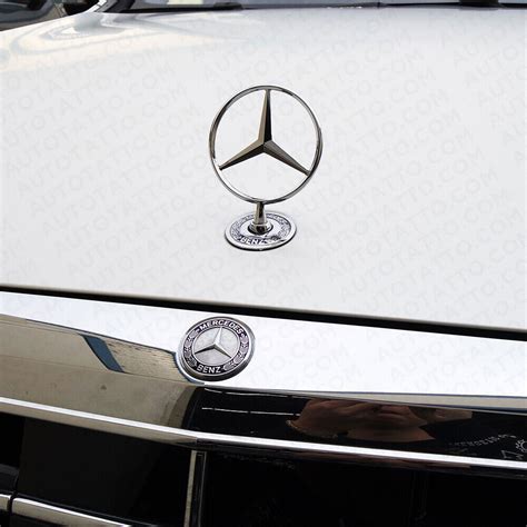 Buy Front Hood Ornament Mounted Star Logo Badge Emblem For Mercedes ...