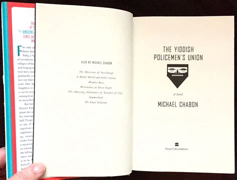 THE YIDDISH POLICEMEN'S UNION; A Novel | Michael Chabon | First Edition