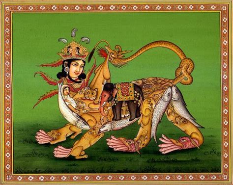 Lioness with the Face of a Woman: A Grotesque Form - Watercolor ...