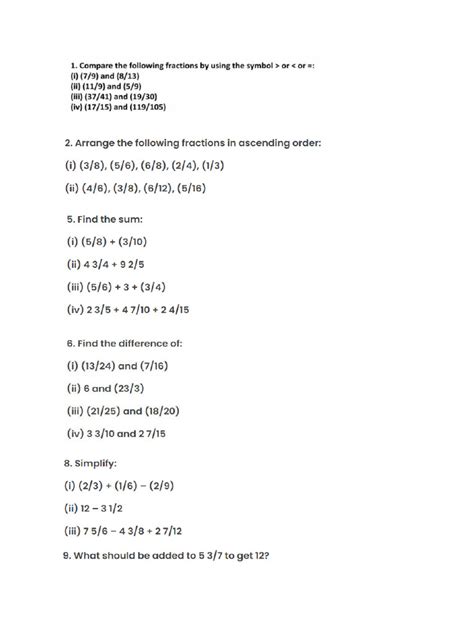 Image result for Fraction Exercises