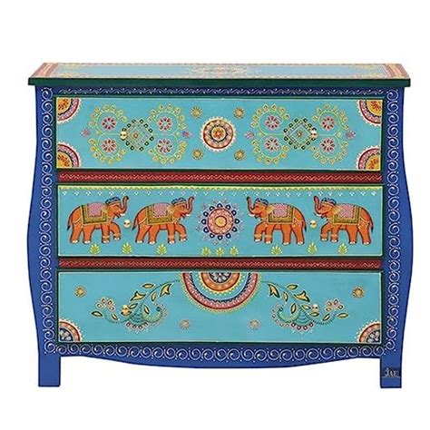 Prateek Art And Craft Wooden Handpainted Chest of Drawer | Wooden ...