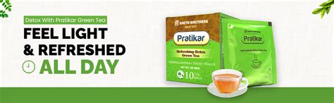 Sheth Brothers Pratikar Detox Green Tea 10 Tea Bags Pack of 3 : Amazon ...