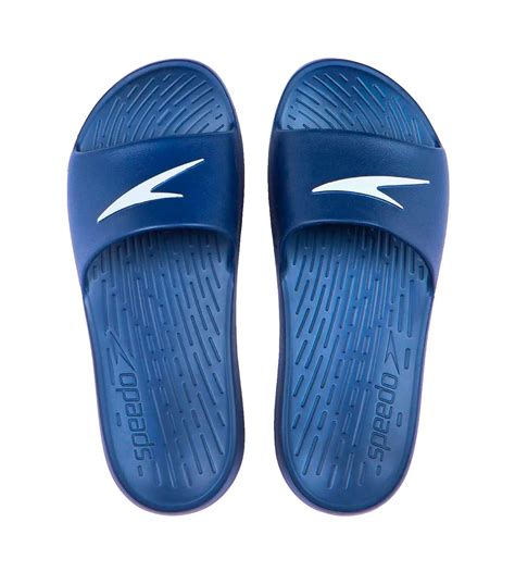 Buy Speedo Single Colour Slide Navy-White Footwear Online| Speedo India