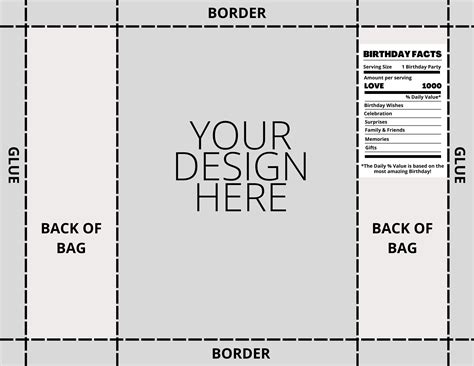 Chip Bag Template Editable Chip Bag Template Blank Chip Bag - Etsy España
