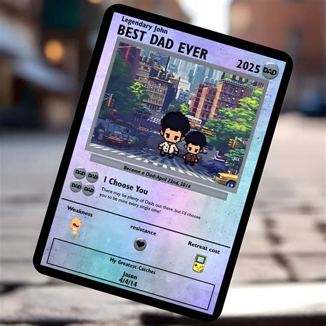 Personalized Father's Day Pokemon Card | Best Dad Ever | Gossby