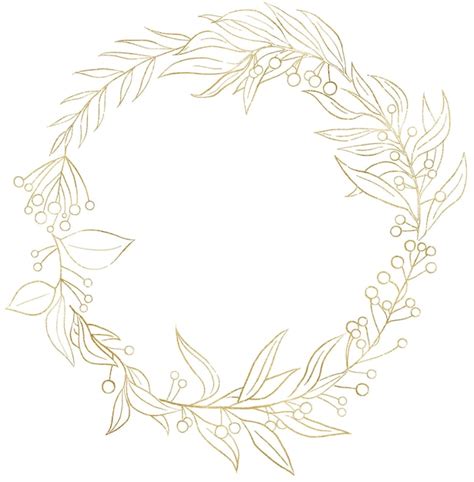 Christmas frame with leaves and berries golden outlines holidays ...