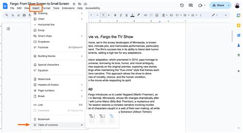 Image result for How to Add Table of Contents in Google Docs