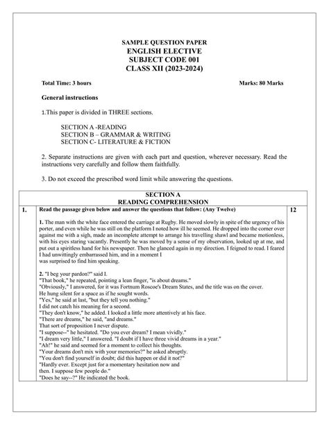 CBSE Class 12 English Sample Papers 的图像结果