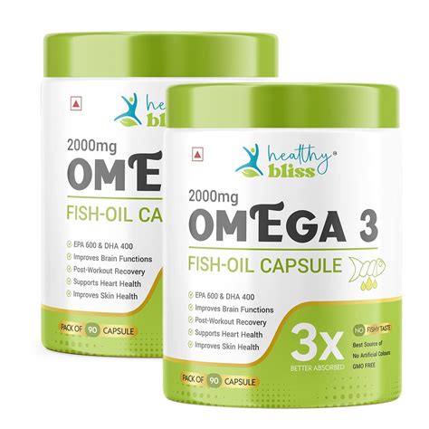 Healthy Bliss Omega 3 Fish Oil - Omega 3 Supplement Triple Strength ...