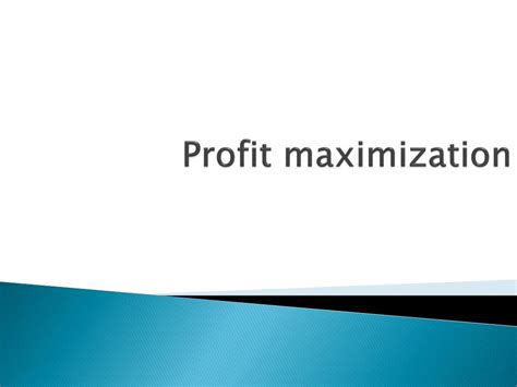 Profit Maximization 的图像结果