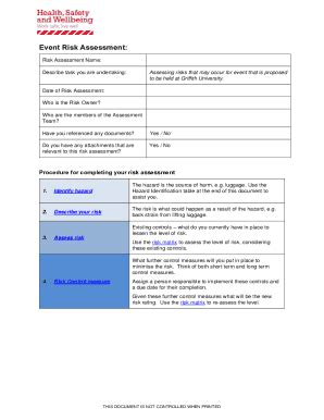 Fillable Online Procedure for completing your risk assessment Fax Email ...