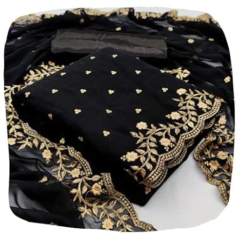 Buy Ethnic Junction Women's Georgette Embroidered Unstitched Salwar ...
