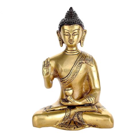 Buy D Brasso God Gautam Buddha Brass Idol Statue Murti Sitting Position ...