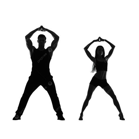 Siluetas De Pareja Haciendo Deporte Gimnasia Gimnasia Gimnasio PNG ...