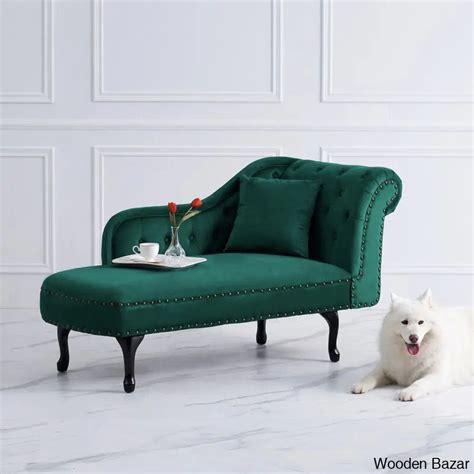 Ingrid One Arm Left-Arm Chaise Recessed Arms Chaise Lounge – Wooden Bazar