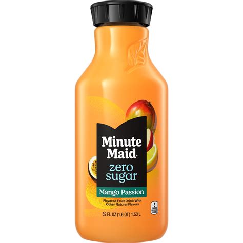 Minute Maid Zero Sugar, Low Calorie Mango Passion Fruit Juice, 52 fl oz ...