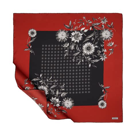 Black Copper Botanical Dream Twill Silk Scarf | Ipekevi