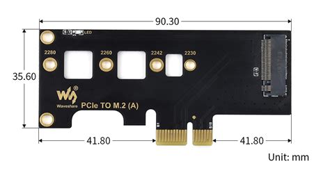 Waveshare PCIe TO M.2 Adapter, Supports Raspberry Pi Compute Module 4 ...