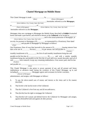 Chattel Mortgage on Mobile Home - Blank Fillable Template | Fill Out ...