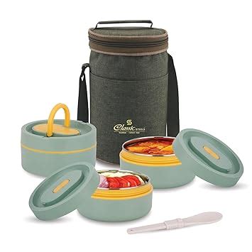 Buy Classic Steels Sattvic Insulated Stainless Steel Lunch Box 3 Round ...