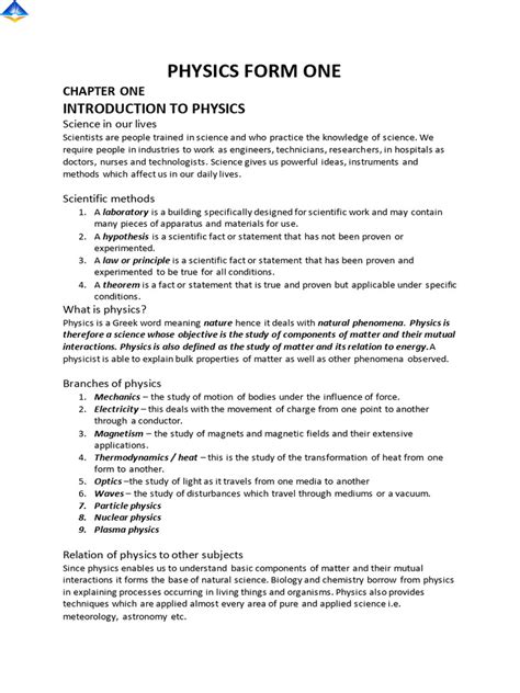 Physics Form 1 Notes Topic 的图像结果