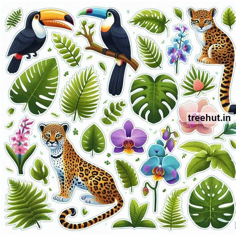 Printable Rainforest Stickers and 20 Craft Activities for Kids, Adults ...