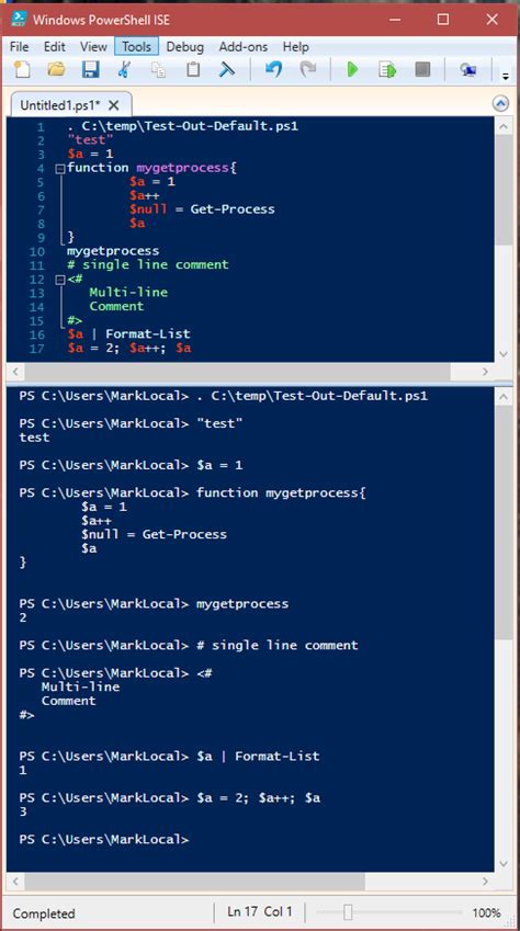 Image result for Script Pane PowerShell