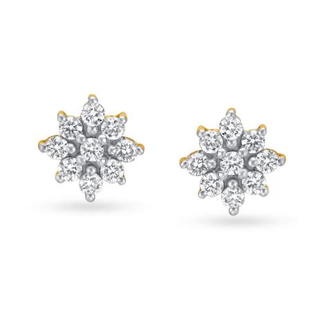 Snazzy Diamond Floral Stud Earrings