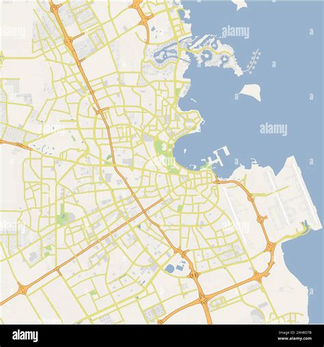 Large Detailed Political Map Of Qatar With Roads Cities Airports And