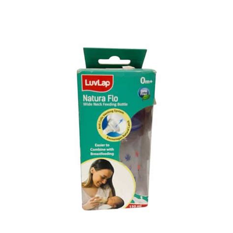 Buy LUVLAP ANTI-COLIC WIDE NECK NATURA FLO BABY FEEDING BOTTLE 150ML ...