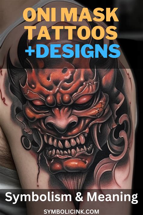 Oni Mask Tattoo Meanings & Symbolism (Powerful) | Oni mask, Oni mask ...
