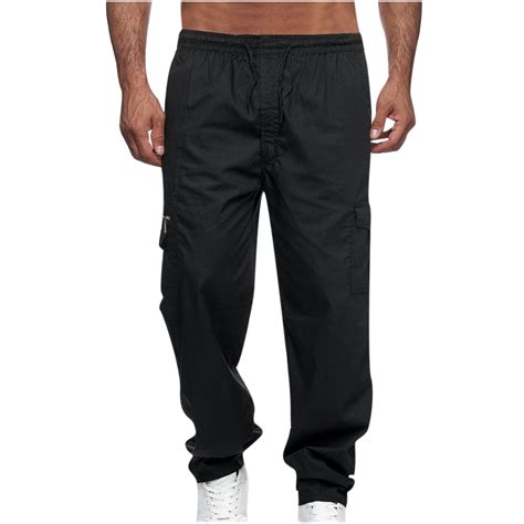 Njoeus Men Pants Cargo Men Pants Casual Slim Fit Men Solid Casual ...