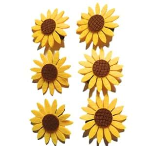 Felt Sunflower Hair Clips, Yellow Floral Hair Accessories, Handmade ...