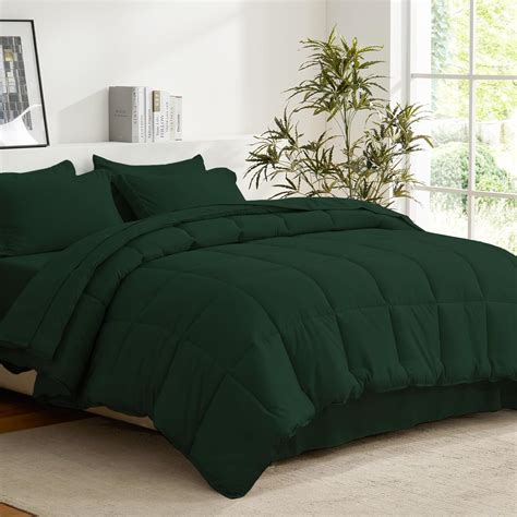 Amazon.com: COZYART Full Comforter Set 7 Pcs, Emerald Green Bed in a ...