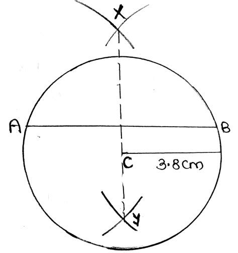 Draw a circle with centre C and radius 3.8 cm. Draw any chord AB. [3 ...