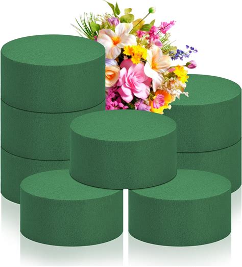 Amazon.com: 24Pcs 3.8" Round Floral Foam Blocks, Green Wet Dry Flower ...