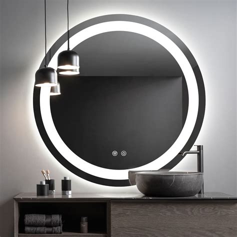 28 Inch Round Led Bathroom Vanity Mirror Anti Fog Dimmable | Desertcart ...