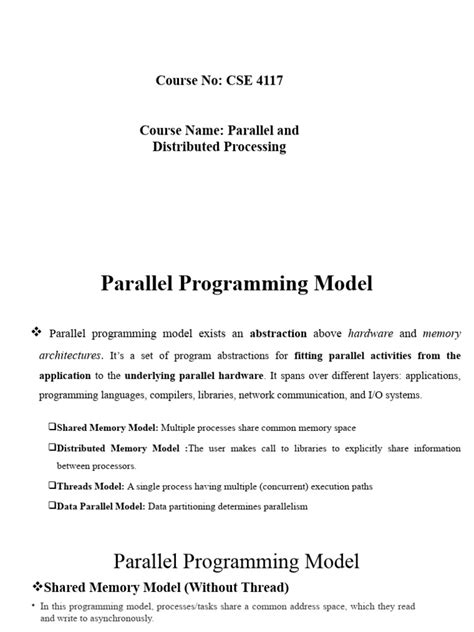 Image result for Parallel Programming Models PPT